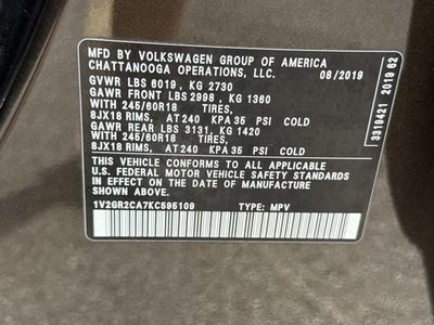 2019 Volkswagen Atlas 3.6L V6 S