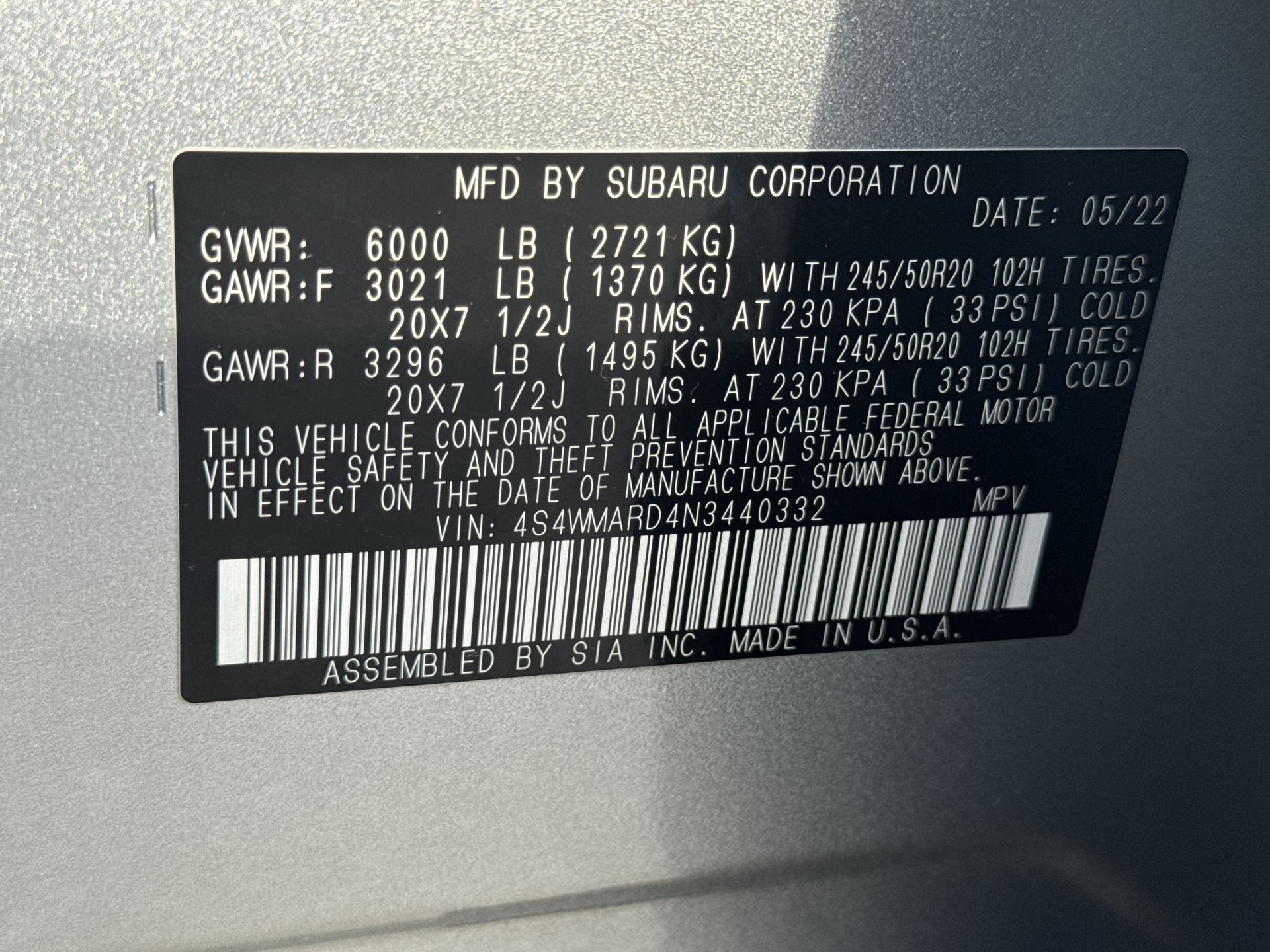 2022 Subaru Ascent Touring