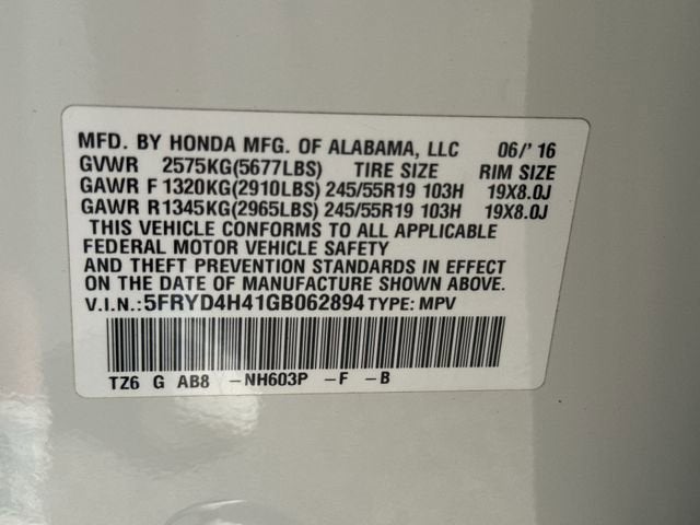 2016 Acura MDX w/Tech